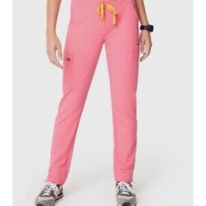FIGS Women's Yola Skinny Straight Leg Coral Scrub Pants Size Small